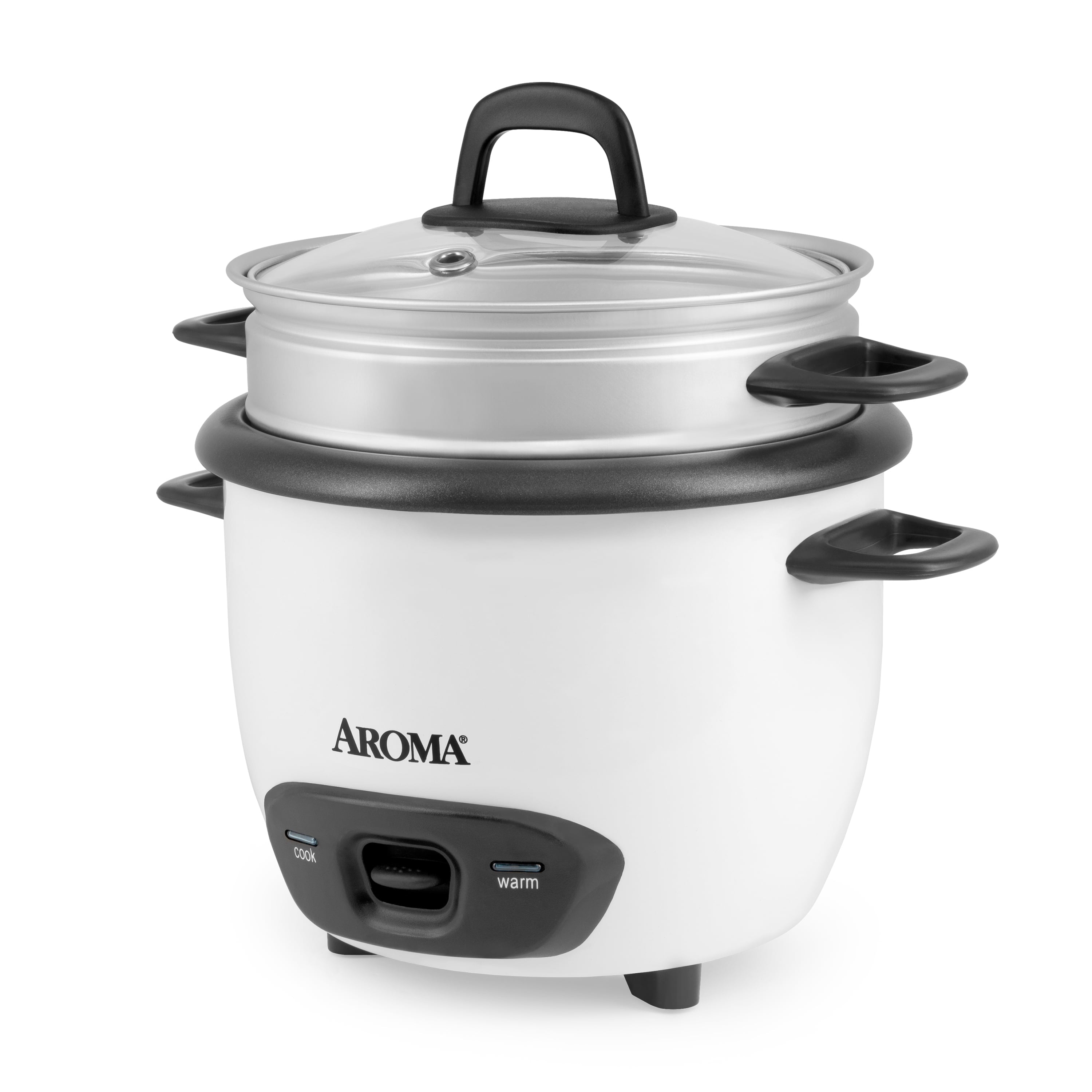 Aroma® 6-Cup (Cooked) / 1.5Qt. Rice & Grain Cooker, White, New, ARC-743-1NG