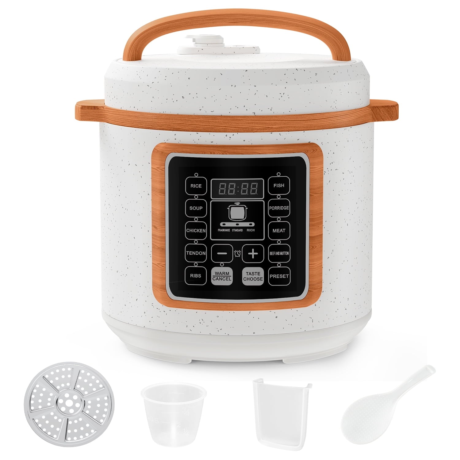 TINANA 6 Quart Electric Pressure Cooker, 9-in-1 Stainless Steel Multi Cooker Pot, Rice Cooker, Slow Cooker, Food Pressure Cooker with Safety Lock, Auto Release, Delay Timer, Intelligent Presets