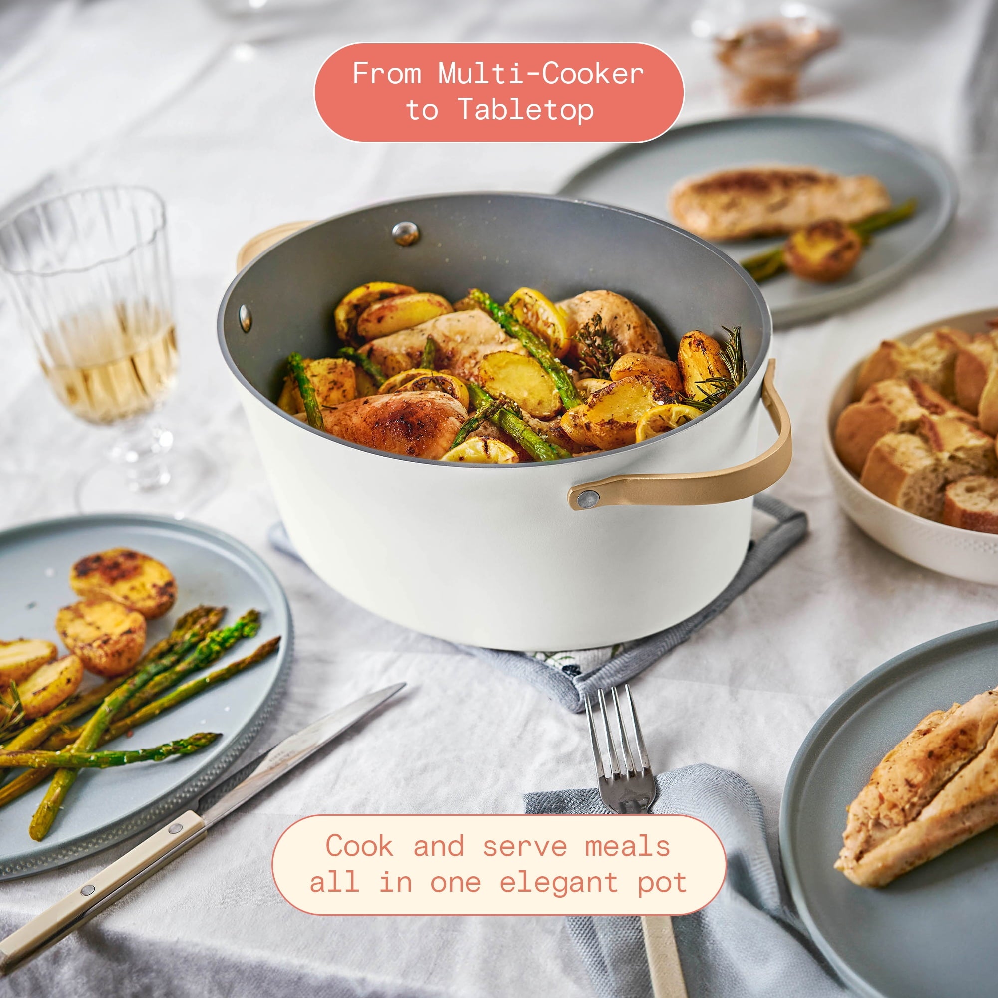 Beautiful 10 in 1, 6 Qt Electric Multi-Cooker, White Icing by Drew Barrymore