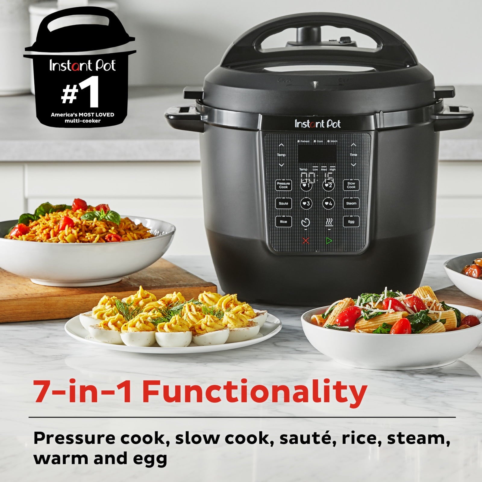 Instant Pot 6Qt RIO Chef Series 7-in-1 Multi-Cooker, Pressure Cooker, Slow Cook, & More, Black