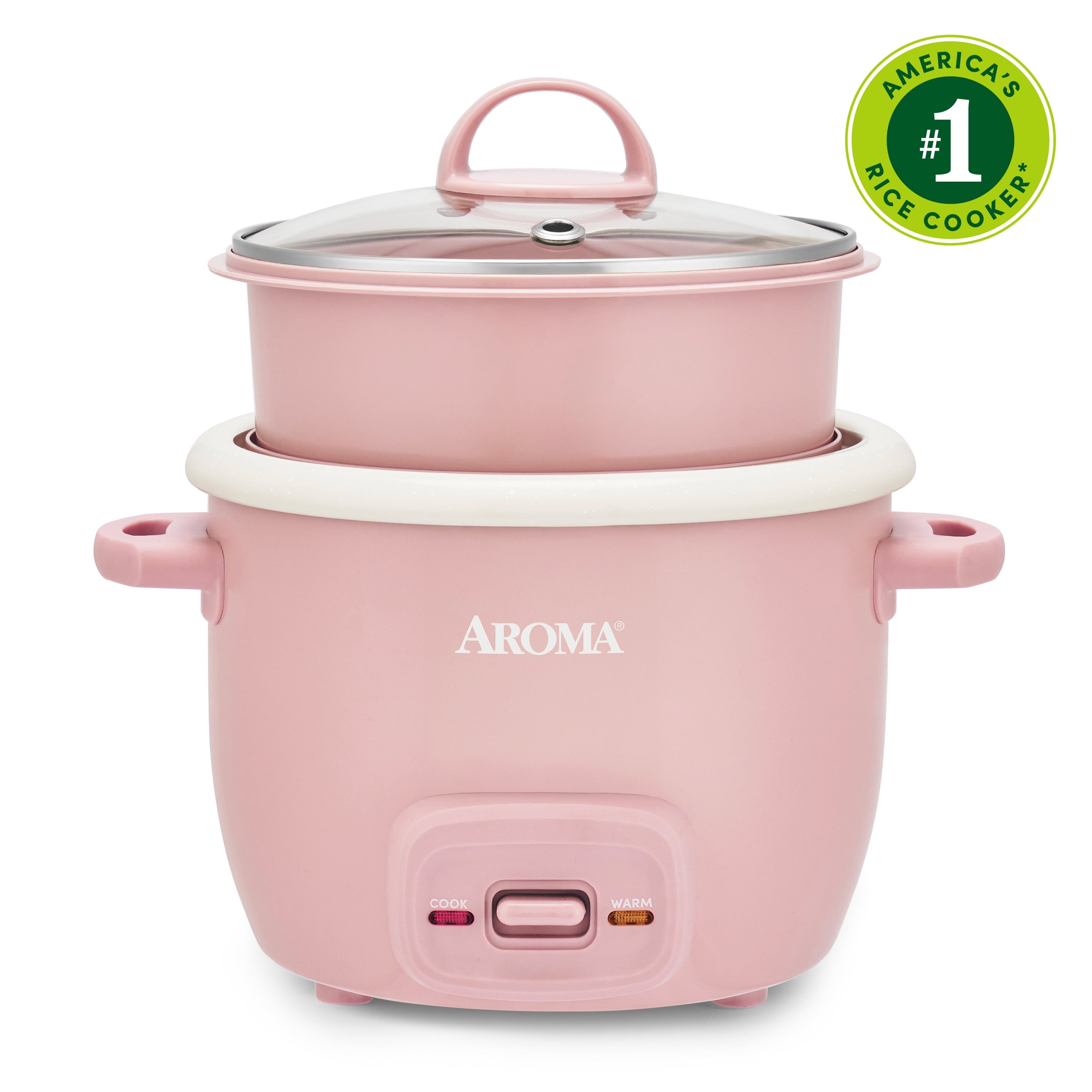 AROMA® 4-Cup Cooked, 2-Cup Uncooked Rice Cooker & Food Steamer with Bonded Granite® Nonstick Ceramic & Pop-Up Steam Tray - Blue