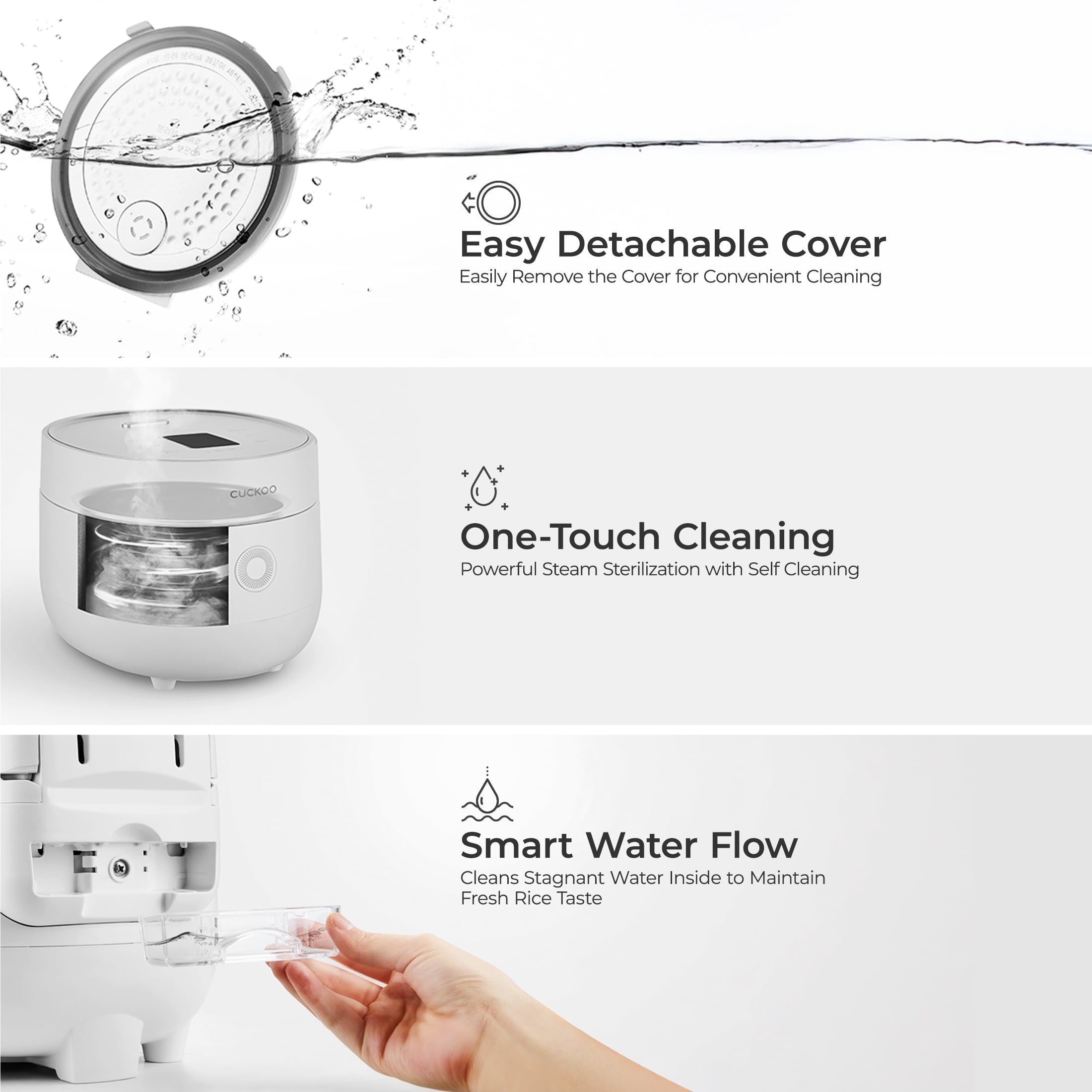 CUCKOO Micom Rice Cooker 6-Cup Uncooked / 12-Cup Cooked with Nonstick Inner Pot, Versatile Rice Maker with 9 Menu Options, Fuzzy Logic Technology, Auto Clean, Quick Rice Mode, White (CR-0675FW)