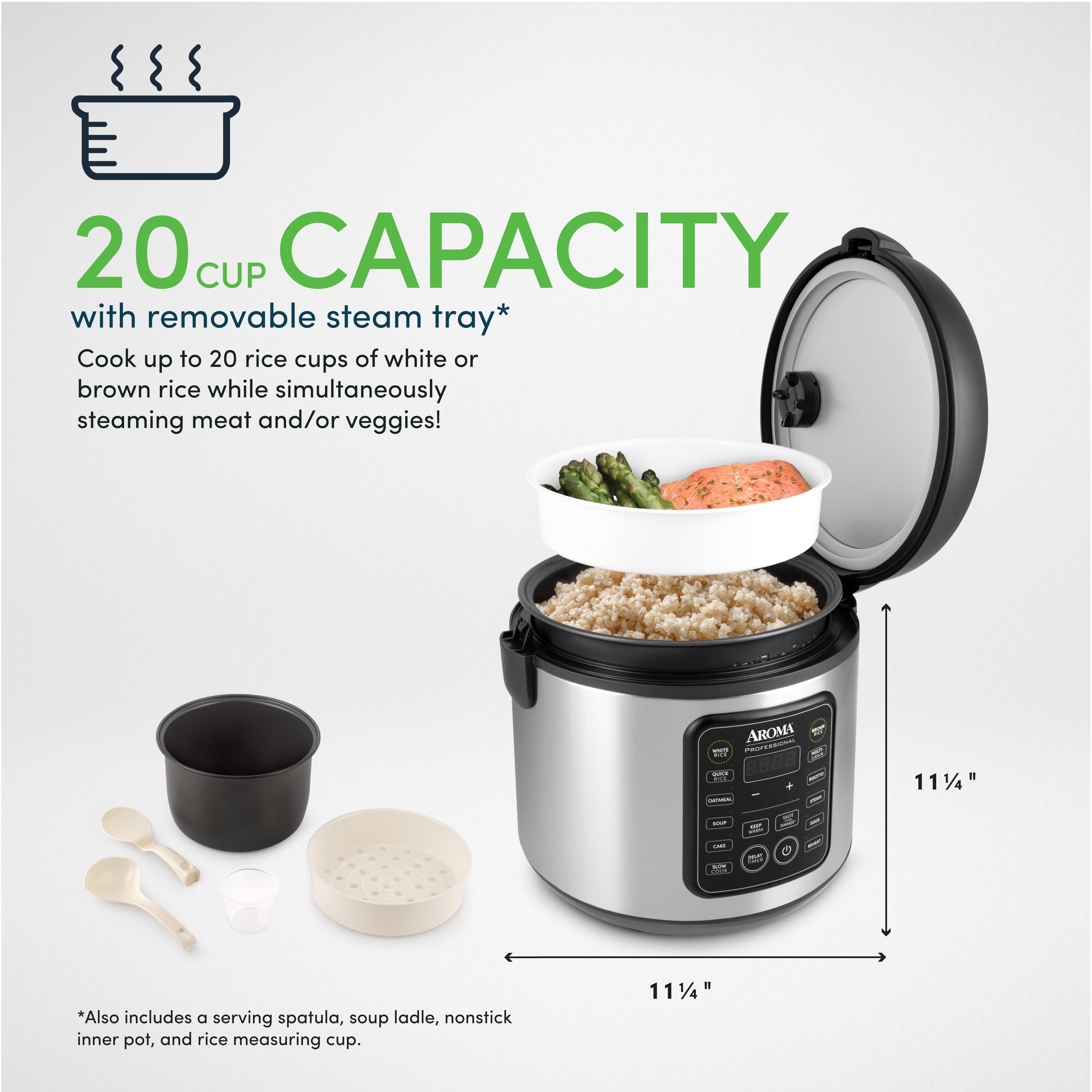 Aroma® 20-Cup (Cooked) / 5Qt. Digital Rice & Grain Multicooker